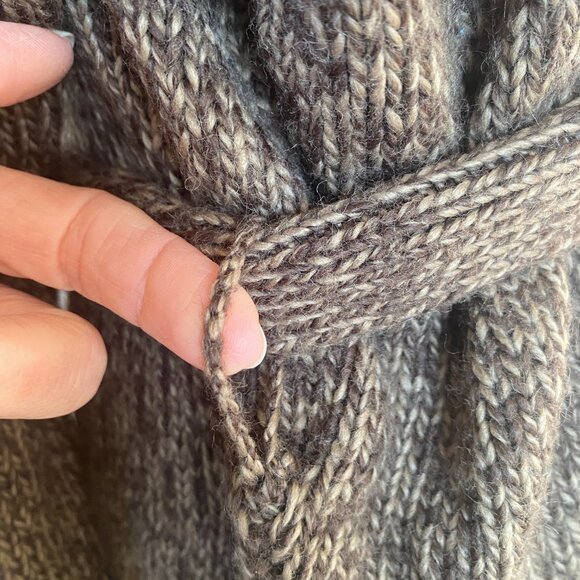 New York & Company women's M brown open front long sleeve tie cardigan sweater - Picture 6 of 10